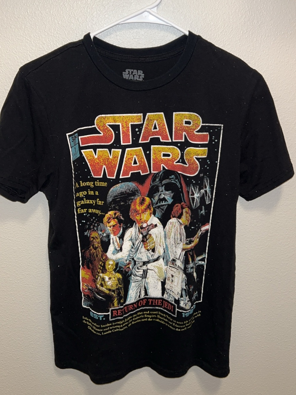 MAD Engine Star Wars Black Tee with Yellow and Red Logo